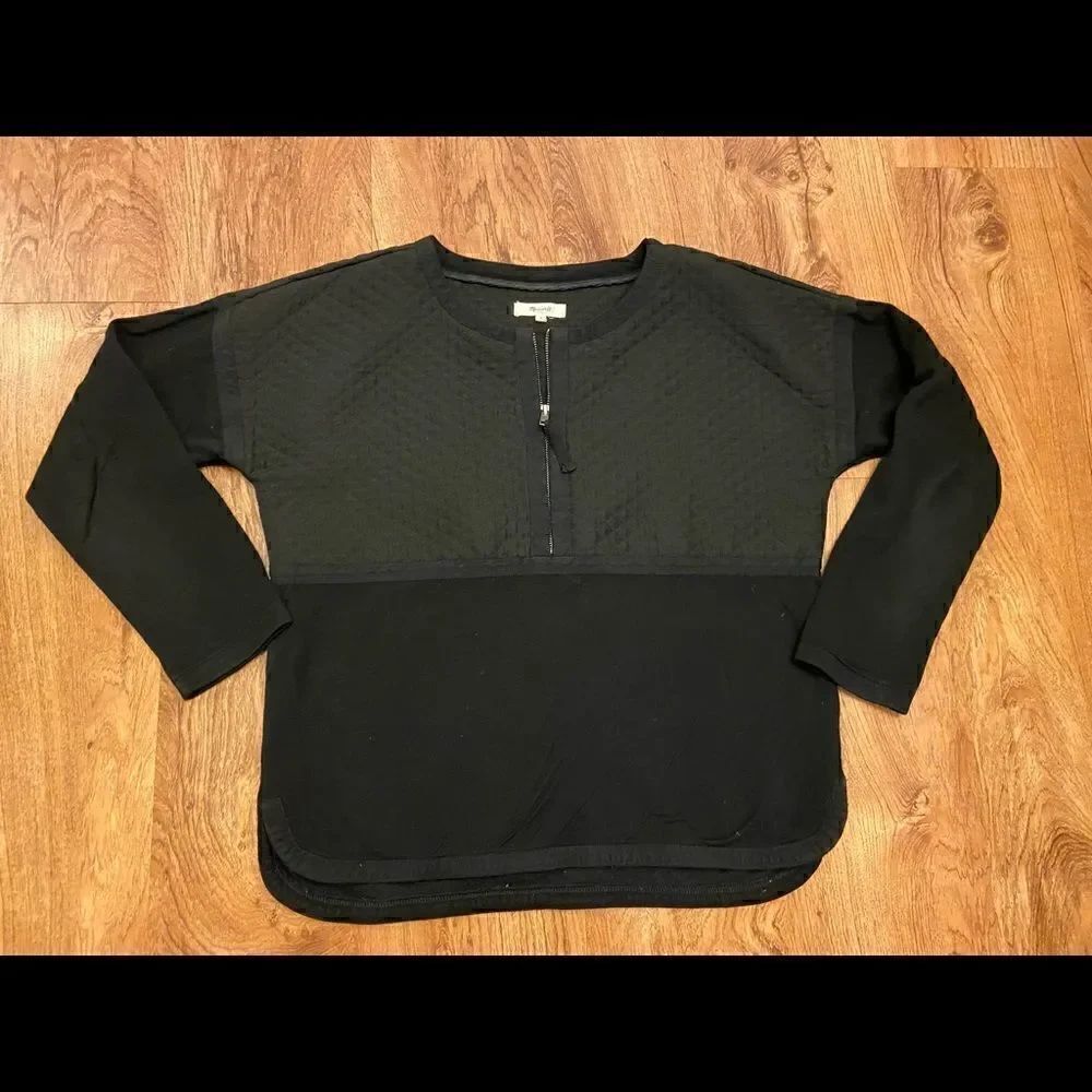 Madewell black Quarterzip sweatshirt.  